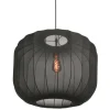 Anne Light & Home Japandi-Pendelleuchte Schwarz mit Stoffschirm 55cm - Sable