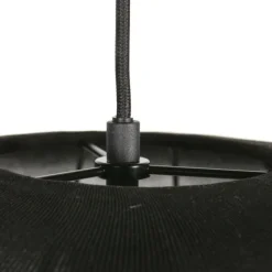 Anne Light & Home Japandi-Pendelleuchte Schwarz mit Stoffschirm 55cm - Sable