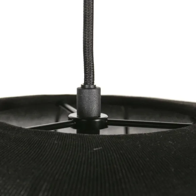 Anne Light & Home Japandi-Pendelleuchte Schwarz mit Stoffschirm 55cm - Sable