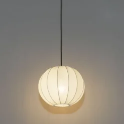 Kinder QAZQA Japandi-Pendelleuchte Weiß Seide 30cm - Plu