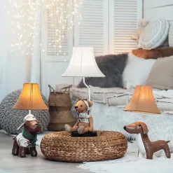 Kinder Happy Lamps Kinder Tischleuchte Dackel Braun inkl. LED - Waldi