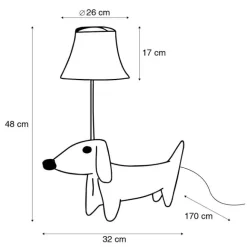 Kinder Happy Lamps Kinder Tischleuchte Dackel Braun inkl. LED - Waldi