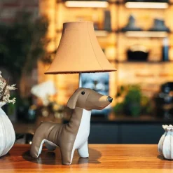 Kinder Happy Lamps Kinder Tischleuchte Dackel Braun inkl. LED - Waldi