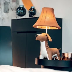 Kinder Happy Lamps Kinder Tischleuchte Dackel Braun inkl. LED - Waldi