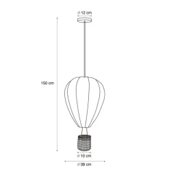 Kinder QAZQA Kinder-Pendelleuchte Beige Heißluftballon - Air Balloon