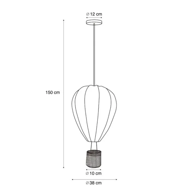 Kinder QAZQA Kinder-Pendelleuchte Beige Heißluftballon - Air Balloon