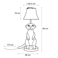 Kinder Happy Lamps Kinder-Tischleuchte Erdmännchen beige - Eddie