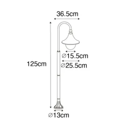 QAZQA Klassische Außenlaterne Antikgold 125 cm IP44 - Daphne