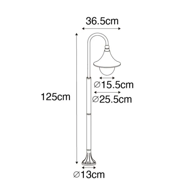 QAZQA Klassische Außenlaterne Antikgold 125 cm IP44 - Daphne