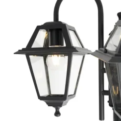 QAZQA Klassische Außenlaterne schwarz 235 cm 3-Licht IP44 - Berta
