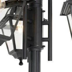 QAZQA Klassische Außenlaterne schwarz 235 cm 3-Licht IP44 - Berta