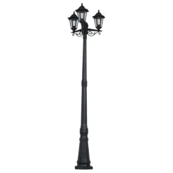 QAZQA Klassische Außenleuchte schwarz 217 cm IP44 - New Haven Gehämmert