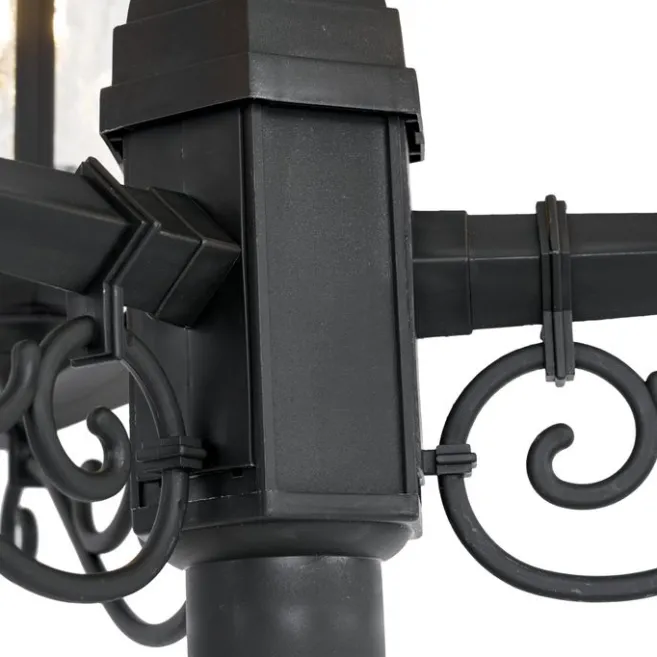 QAZQA Klassische Außenleuchte schwarz 217 cm IP44 - New Haven Gehämmert