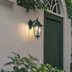 QAZQA Klassische Außenwandlaterne dunkelgrün IP44 – New Orleans Down
