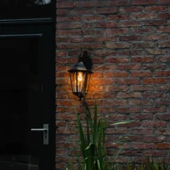 QAZQA Klassische Außenwandlaterne schwarz IP44 - Havana Down