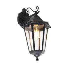 QAZQA Klassische Außenwandlaterne schwarz IP44 - Havana Down