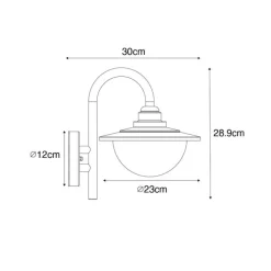 QAZQA Klassische Außenwandlaterne Antikgold IP44 - Brügge