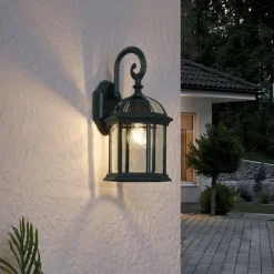 QAZQA Klassische Außenwandleuchte Antikgrün IP44 - Glasgow