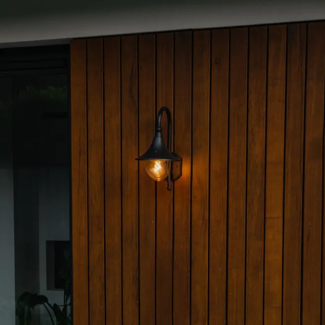 QAZQA Klassische Außenwandleuchte schwarz IP44 - Daphne