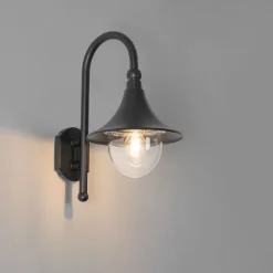 QAZQA Klassische Außenwandleuchte schwarz IP44 - Daphne