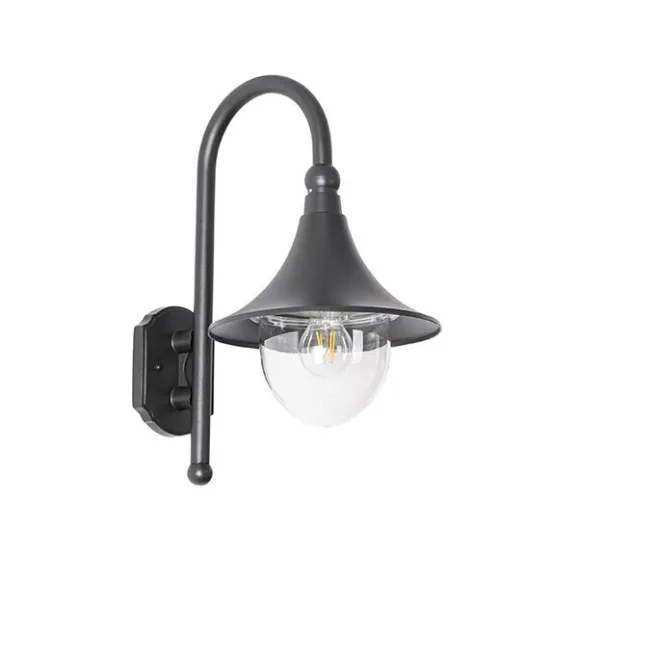 QAZQA Klassische Außenwandleuchte schwarz IP44 - Daphne