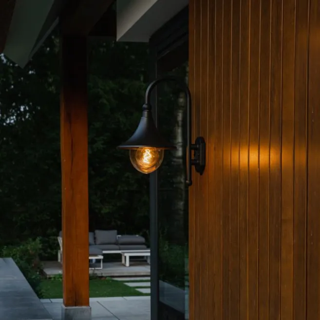 QAZQA Klassische Außenwandleuchte schwarz IP44 - Daphne