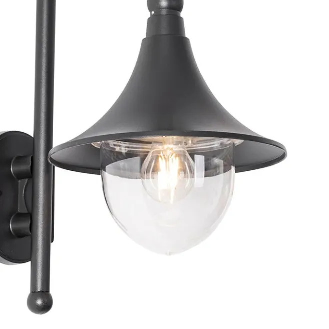 QAZQA Klassische Außenwandleuchte schwarz IP44 - Daphne