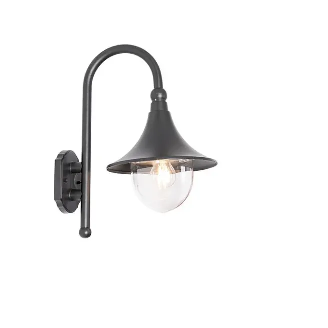 QAZQA Klassische Außenwandleuchte schwarz IP44 - Daphne