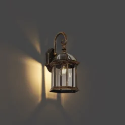 QAZQA Klassische Außenwandleuchte Antikgold IP44 - Glasgow