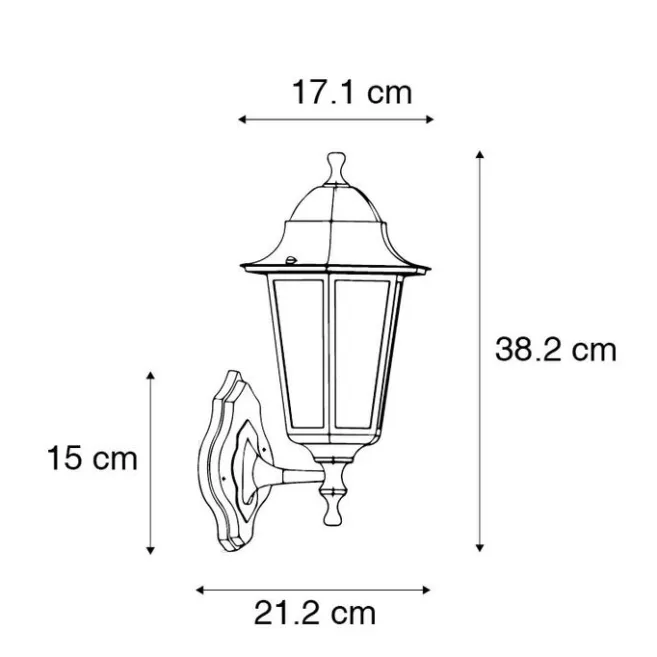 QAZQA Klassische Außenwandleuchte antikgold mit Bewegungssensor - New Haven