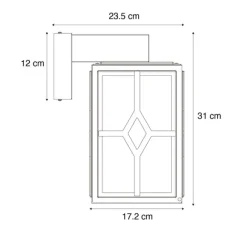 QAZQA Klassische Außenwandleuchte schwarz IP44 - Dover