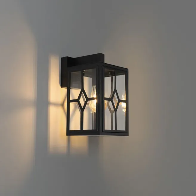 QAZQA Klassische Außenwandleuchte schwarz IP44 - Dover