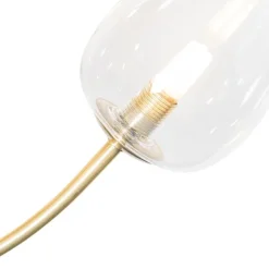 QAZQA Klassische Hängelampe Gold mit Glas 12 Lichter - Elien