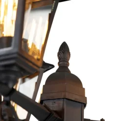 QAZQA Klassische Laterne schwarz 3-Licht IP44 - Hauptstadt