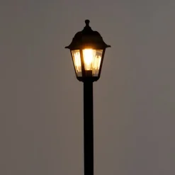 QAZQA Klassische Laterne schwarz 122 cm - Hauptstadt