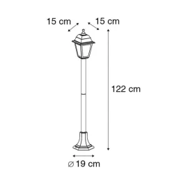 QAZQA Klassische Laterne schwarz 122 cm - Hauptstadt