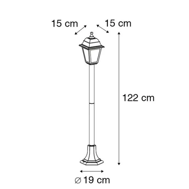 QAZQA Klassische Laterne schwarz 122 cm - Hauptstadt