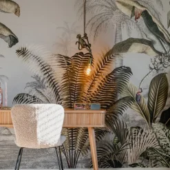 QAZQA Klassische Pendelleuchte Gold mit Seil - Animal Monkey