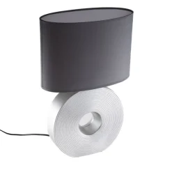 Honsel Klassische Tischlampe grau mit Stahl - Ollo