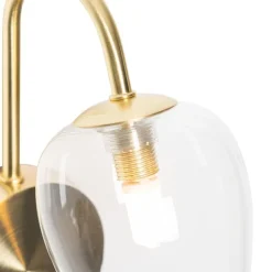 QAZQA Klassische Wandlampe Gold mit Glas - Elien