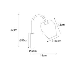 QAZQA Klassische Wandlampe Gold mit Glas - Elien