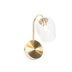 QAZQA Klassische Wandlampe Gold mit Glas - Elien