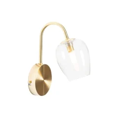 QAZQA Klassische Wandlampe Gold mit Glas - Elien