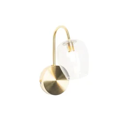 QAZQA Klassische Wandlampe Gold mit Glas - Elien