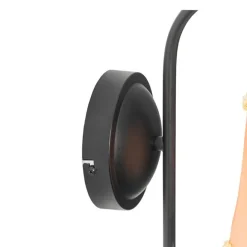 QAZQA Klassische Wandlampe schwarz mit Lampenschirm gold - Nona