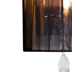 QAZQA Klassische Wandleuchte Chrom mit schwarzem Schirm - Ann-Kathrin 2