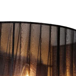 QAZQA Klassische Wandleuchte Chrom mit schwarzem Schirm - Ann-Kathrin 2