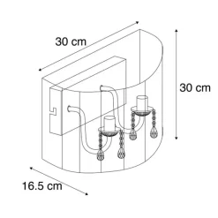 QAZQA Klassische Wandleuchte Chrom mit schwarzem Schirm - Ann-Kathrin 2