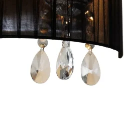 QAZQA Klassische Wandleuchte Chrom mit schwarzem Schirm - Ann-Kathrin 2