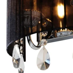 QAZQA Klassische Wandleuchte Chrom mit schwarzem Schirm - Ann-Kathrin 2